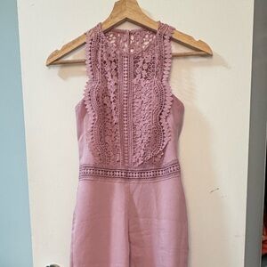 Love Stitch Mauve Lace Jumpsuit